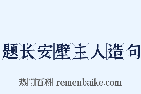 题长安壁主人造句是什么意思的图片
